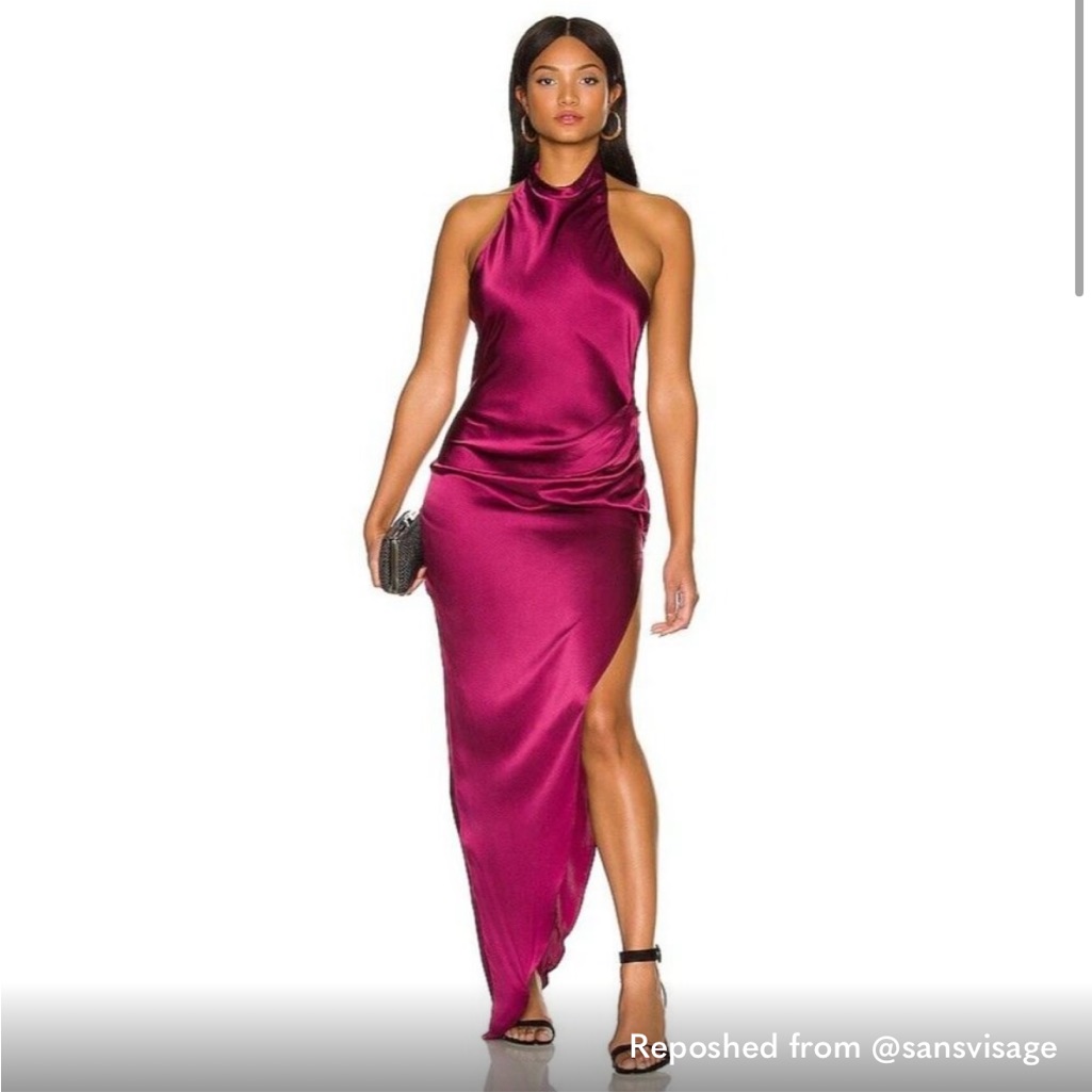 Amanda Uprichard Samba Gown In Aubergine